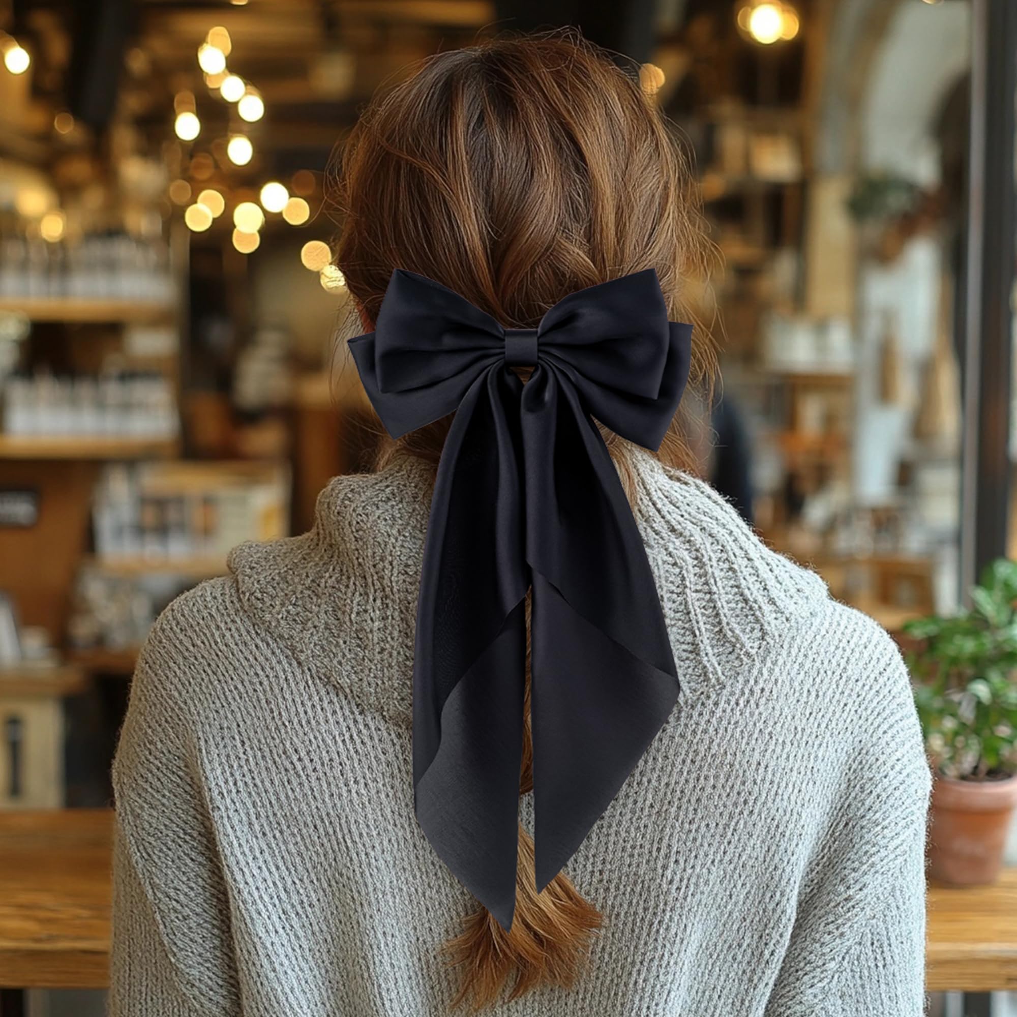 hisial half-up hairstyle with bow accent showing refined appearance for events