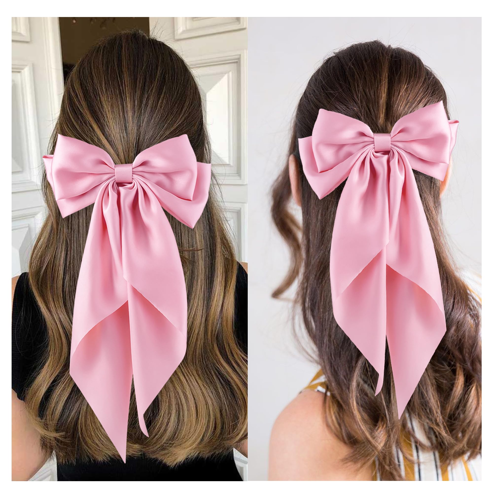 hisial bow worn in ponytail adds polished feminine finishing touch
