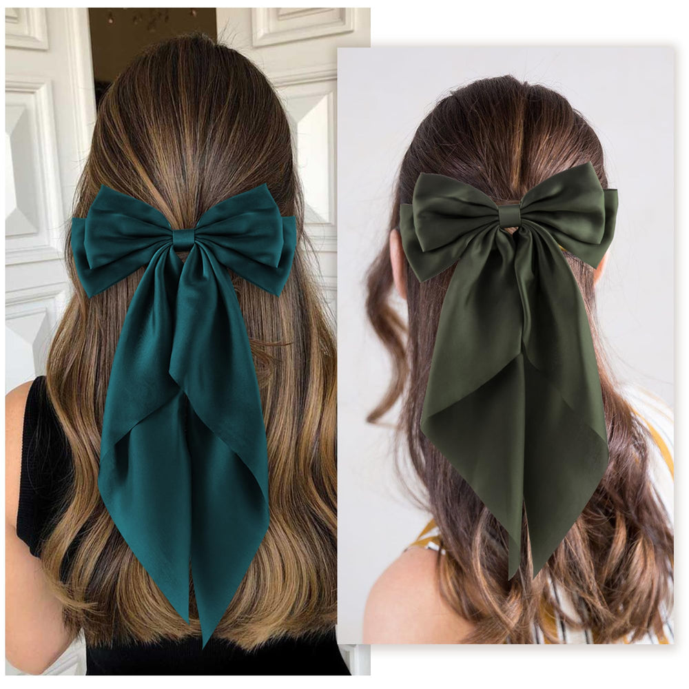 hisial bow clipped in ponytail demonstrating secure hold and elevated everyday hairstyle