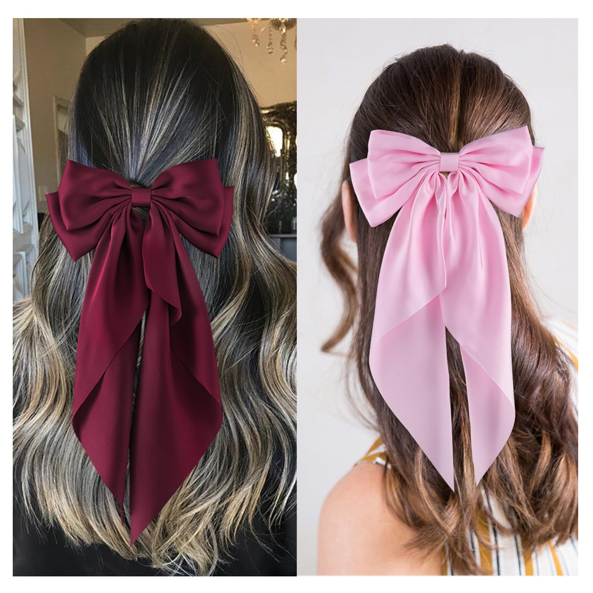 hisial model wearing pink bow pony shows elegant everyday styling