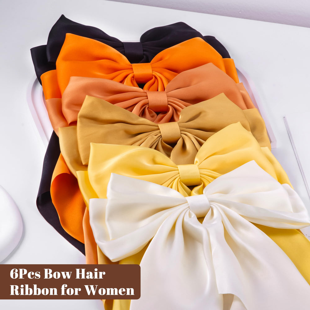 hisial six-color bows laid flat to display variety and easy outfit coordination