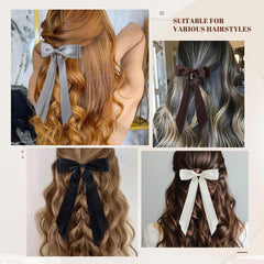 hisial bow worn on a ponytail illustrating polished everyday styling benefit