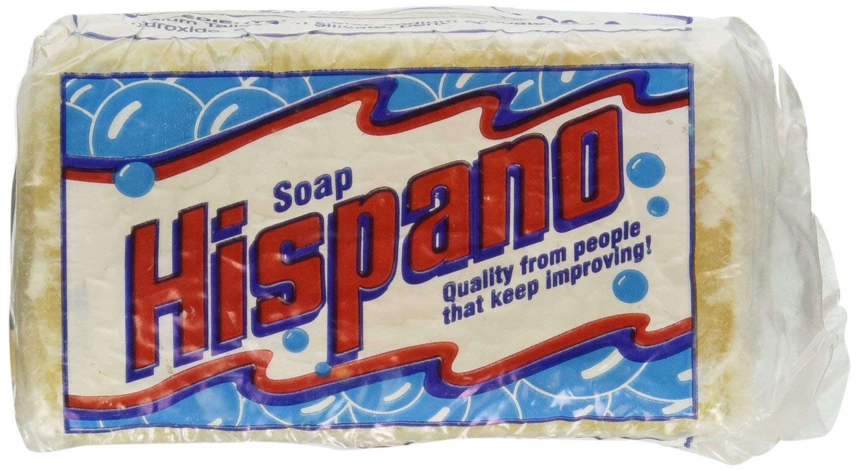 Hispano front pack showing two laundry soap bars and clear labeling for convenience