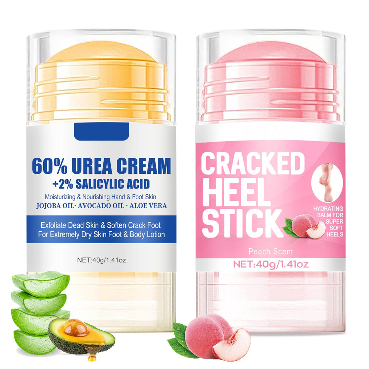 HJXUQIME front tube showing label and aloe peach scent, clear product identity and benefit