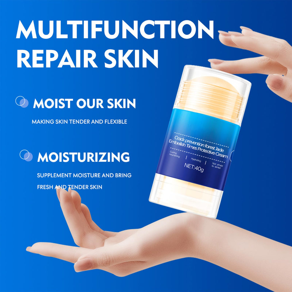 HJXUQIME pink moisturizing stick being applied for long-lasting hydration
