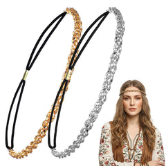 HJZHII gold and silver head chains front view showing pair and styling options