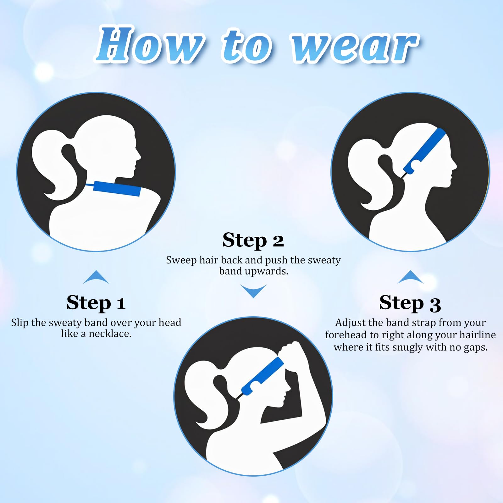 HJZHII headband worn by runner showing secure fit and sweat control