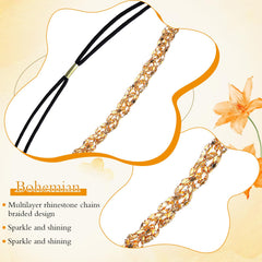 HJZHII head chain worn on model showing vintage 70s look and comfortable fit