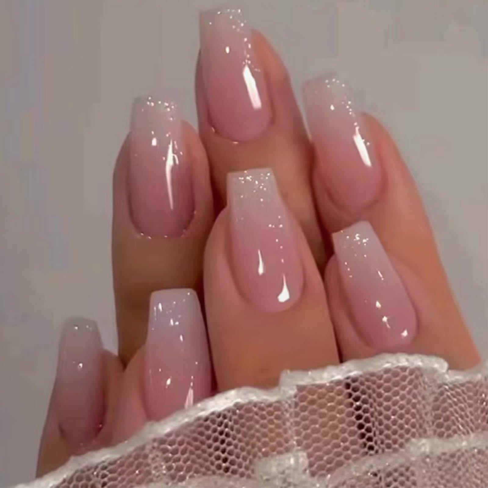 Hkanlre front packaging showing 24-piece coffin pink set and benefits