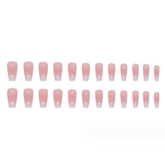 Hkanlre false nail applied on hand showcasing instant salon look
