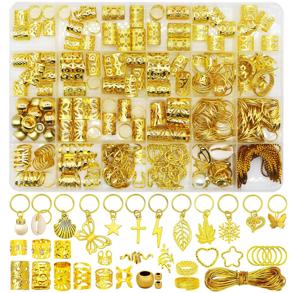 HKGTYE clear storage box with 300 hair jewelry pieces for organized styling