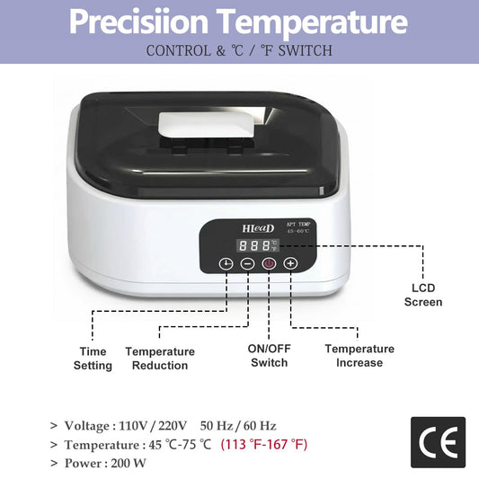 HLead touchscreen controls closeup for easy temperature and timer adjustments