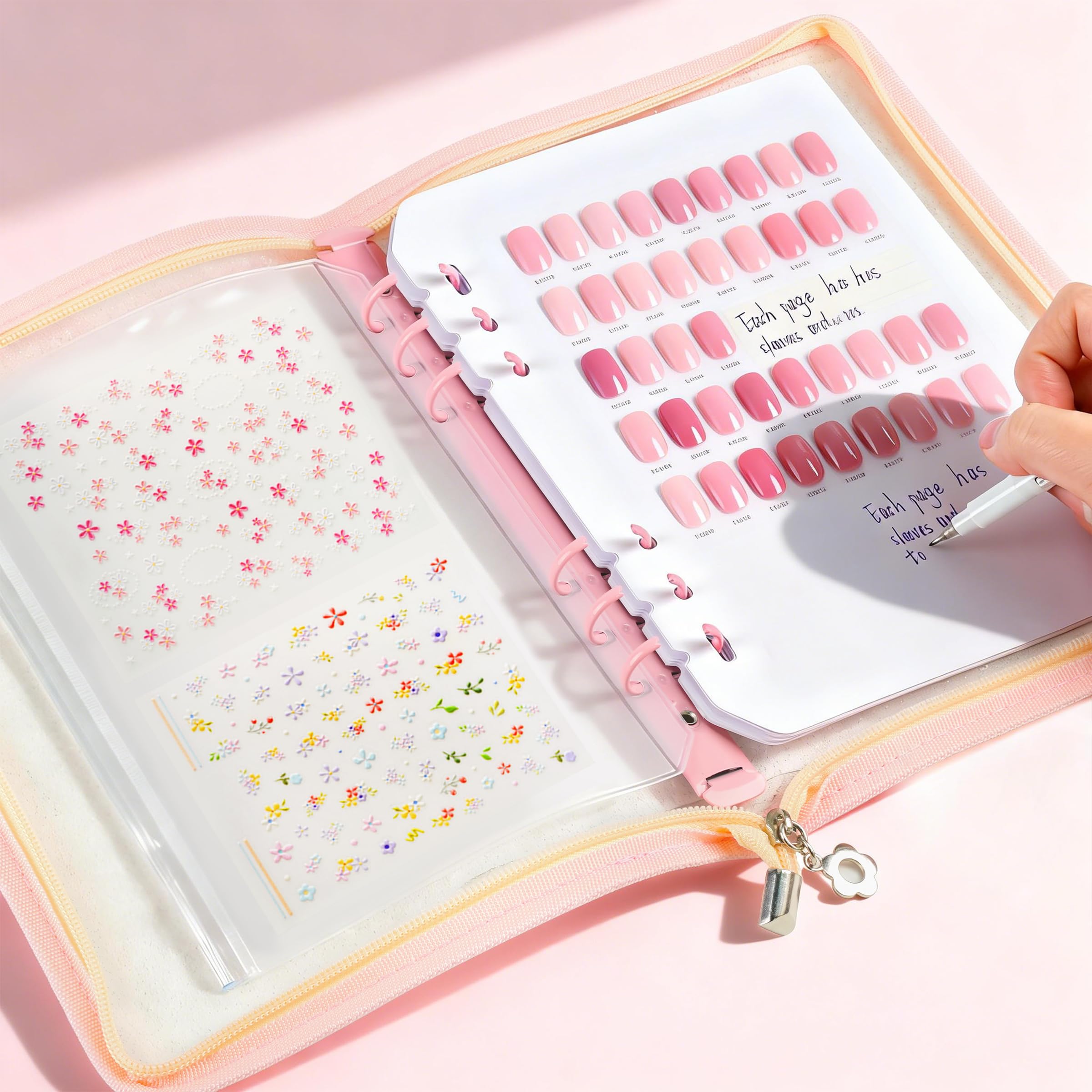 HLQHXWHZT pearlescent inner page close-up for clear swatch display