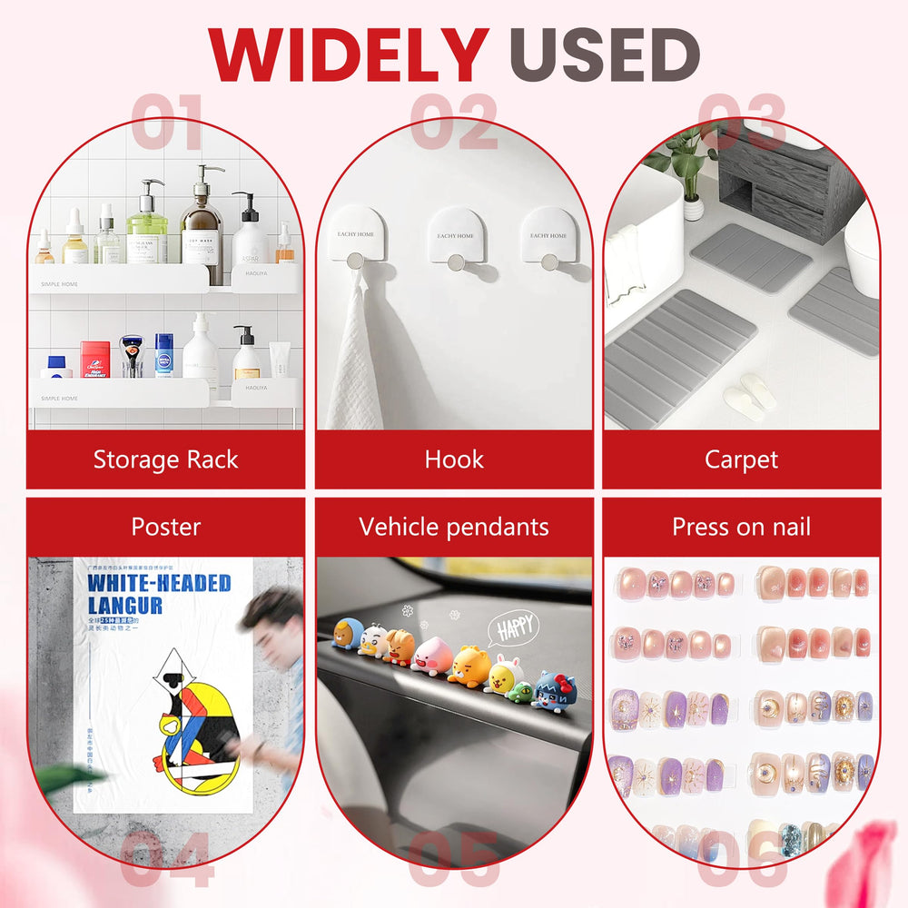 HLQHXWHZT tape used to mount nail tips on display board, clean presentation benefit