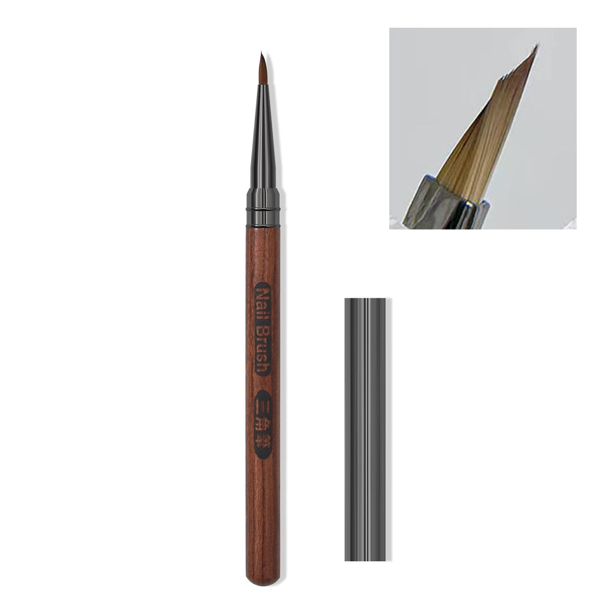 HNRongkya brush front view showing tan handle and compact design for control