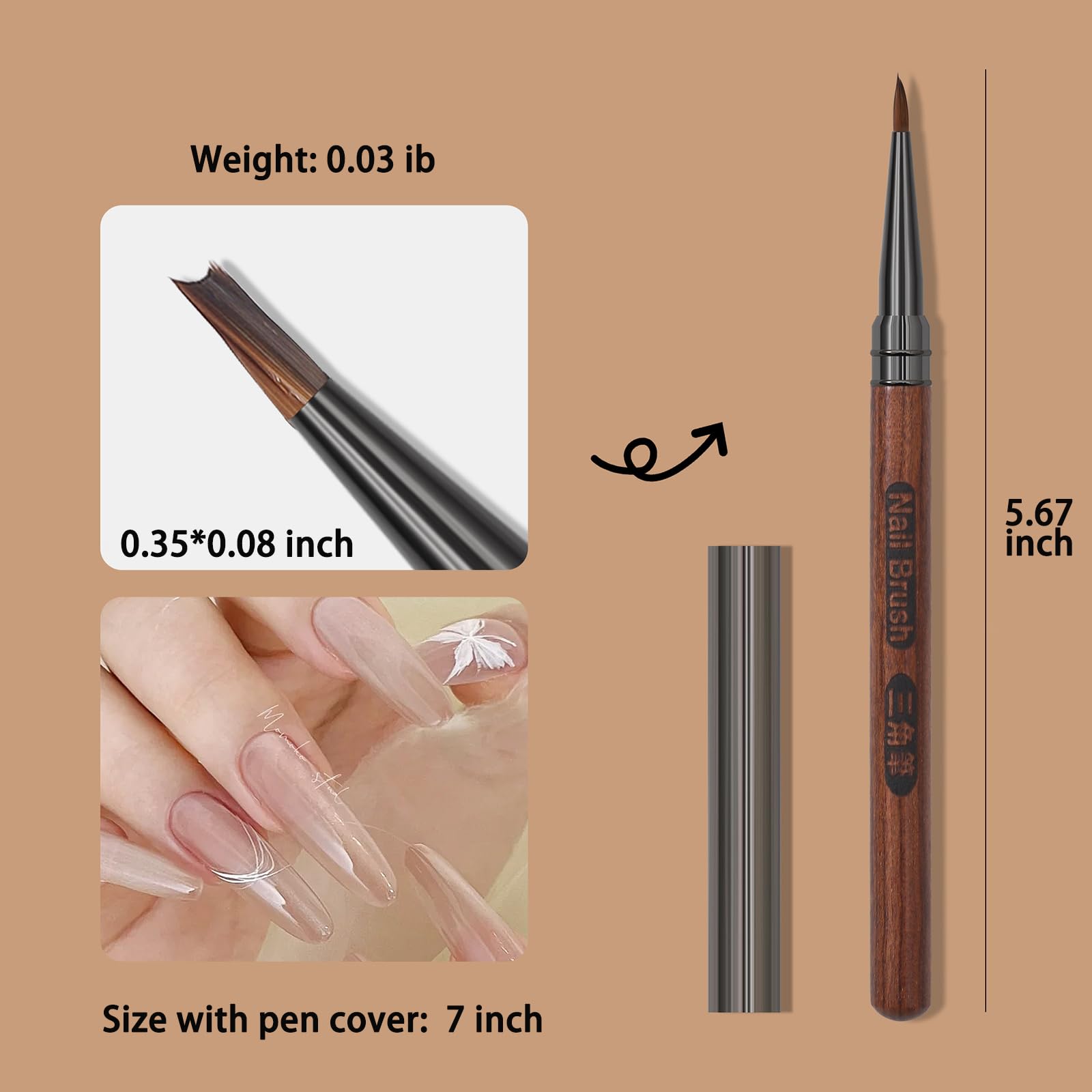 HNRongkya brush painting nail art butterfly demonstrating delicate strokes