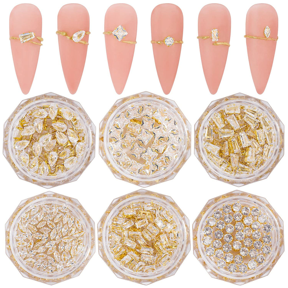 HNUIX front packaging showing 120-piece nail charms set and variety