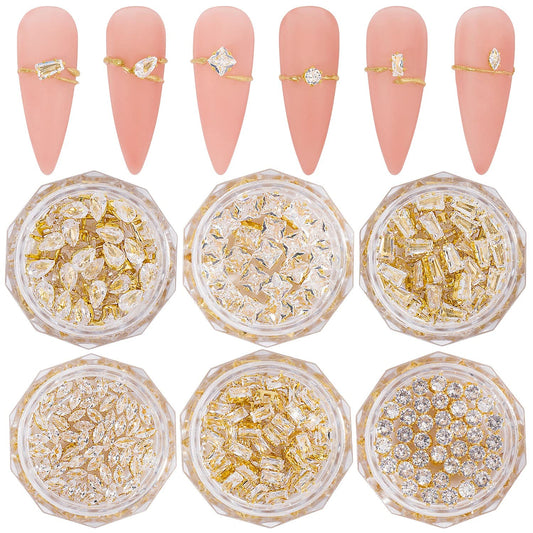 HNUIX front packaging showing 120-piece nail charms set and variety