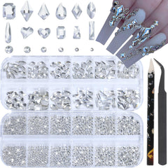 HNUIX front packaging showing full rhinestone kit and included tools for convenience