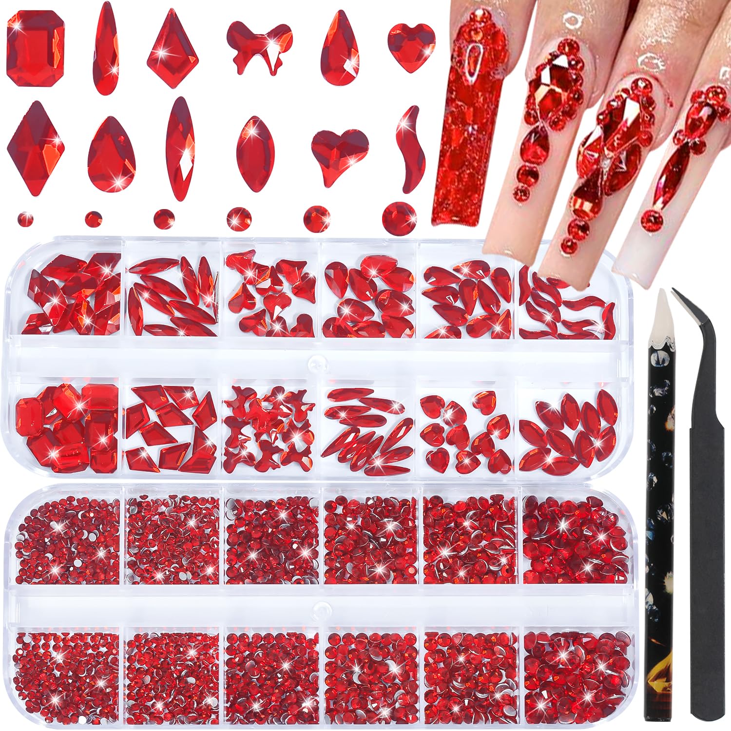 HNUIX front packaging showing red gem boxes and included tools for quick start