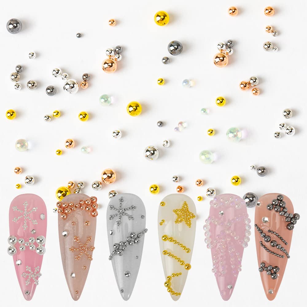 HNUIX lifestyle shot of finished manicure showcasing beads adding dimension and polished look