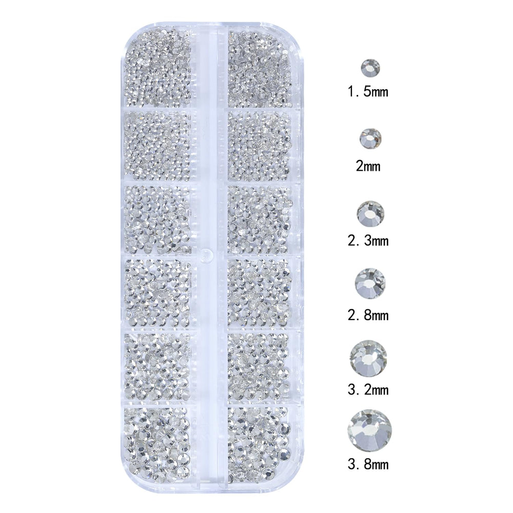 HNUIX assortment of multi-shape white gems ready for creative nail designs