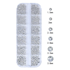 HNUIX assortment of multi-shape white gems ready for creative nail designs