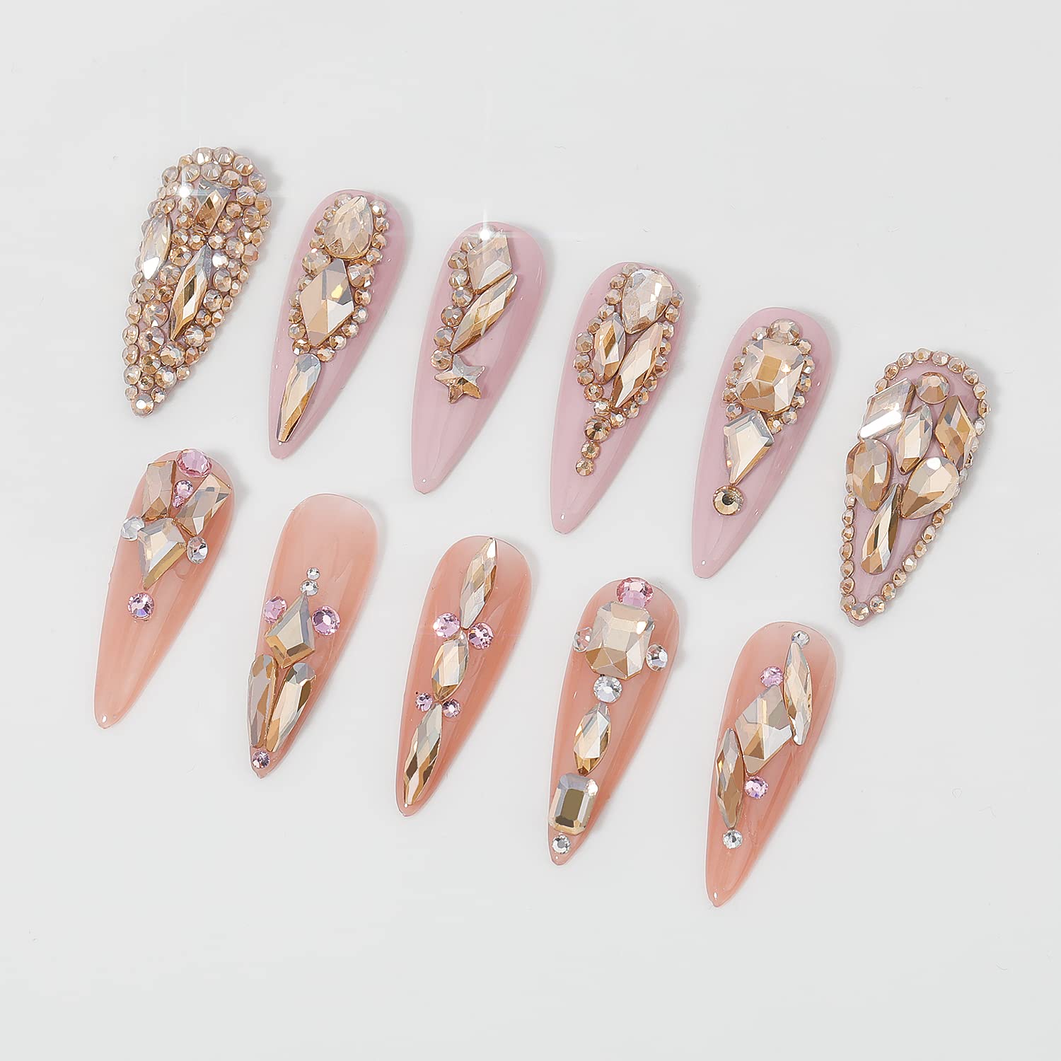 HNUIX nail application in progress illustrating easy placement and sparkle