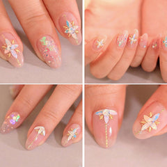 HNUIX pearls and beads detail showing varied sizes for layered 3D nail decorations