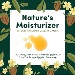 HobaCare jojoba oil droplet close-up demonstrating smooth absorbency benefit