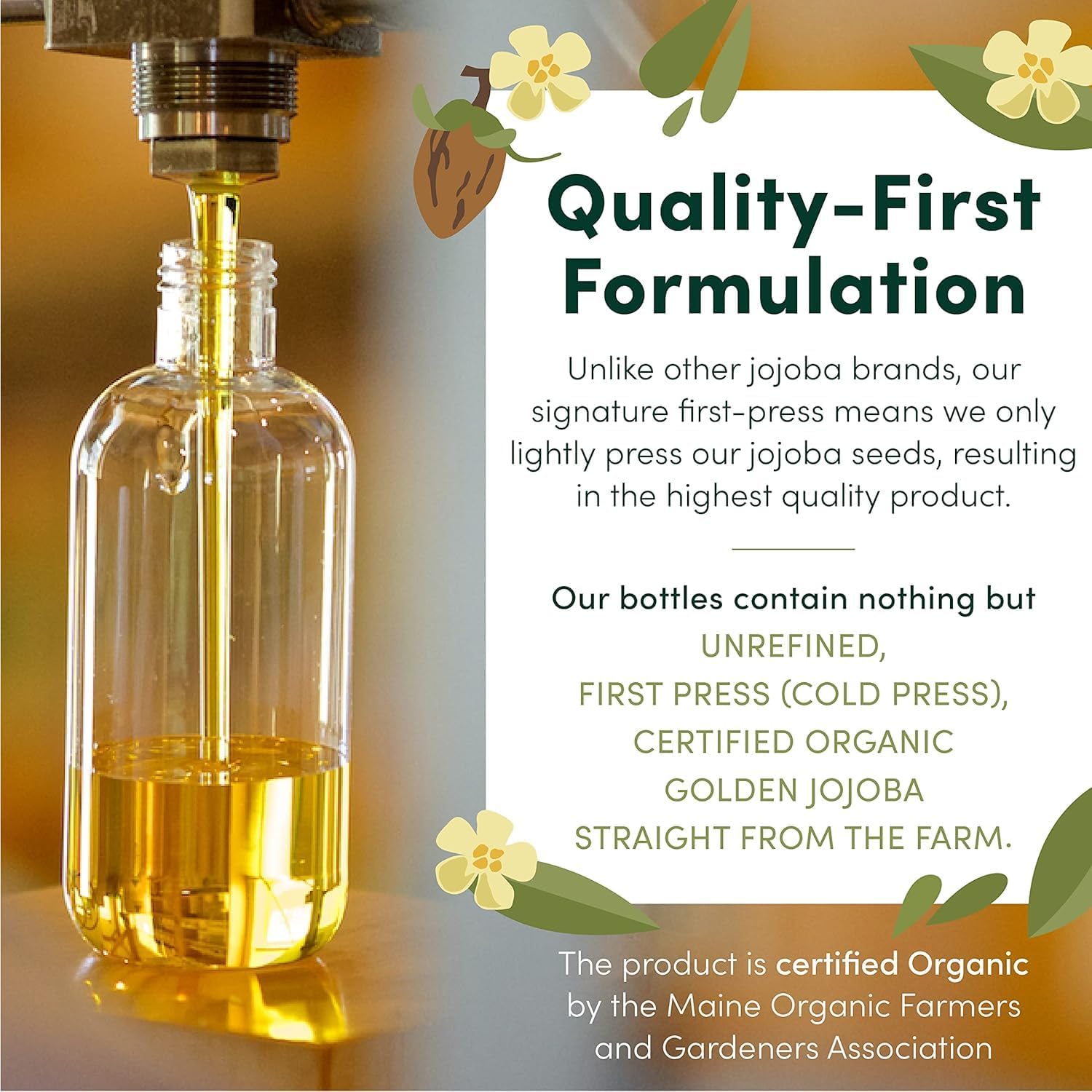 HobaCare oil pouring drops from bottle demonstrating precise application benefit