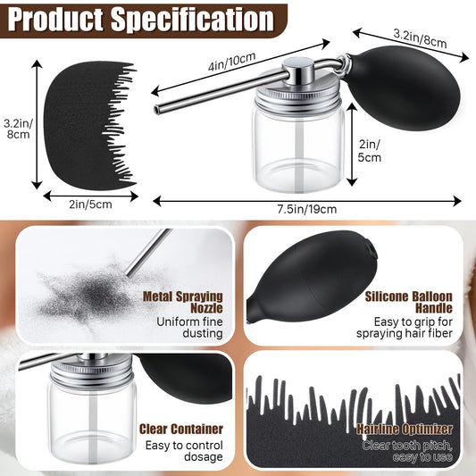 Hohean nozzle closeup detail illustrating fine-mist tip for even fiber distribution
