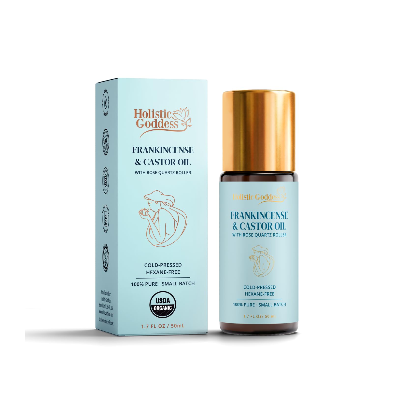 Holistic Goddess front packaging showing clean organic branding and benefits