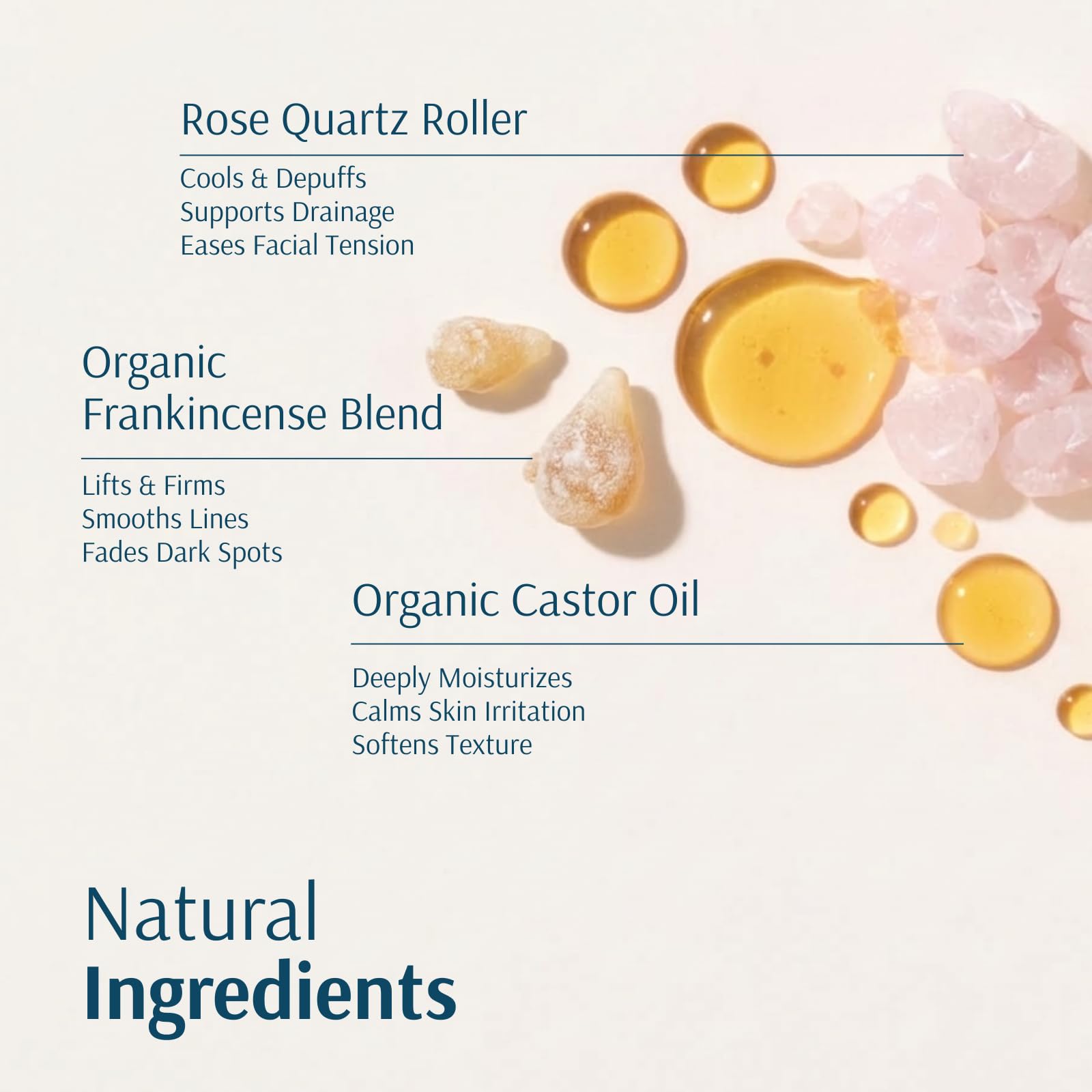 Holistic Goddess rose quartz roller close-up offering cool, precise application