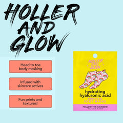 Holler & Glow open foil packet with single sock visible, low-mess convenience