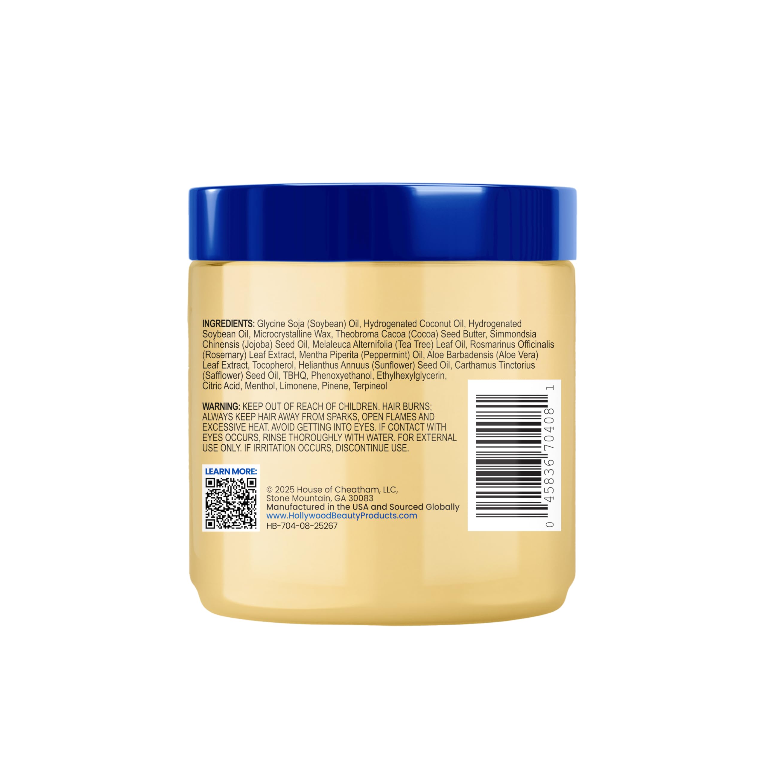 Hollywood Beauty open jar showing smooth balm texture for easy application