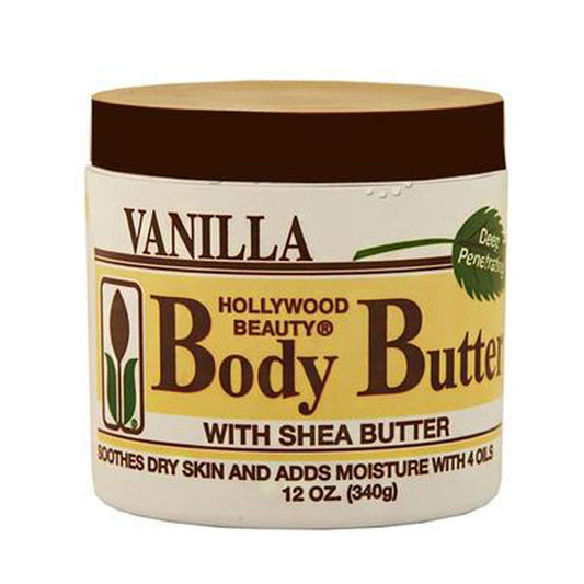 Hollywood Beauty jar front view showing label and 12 oz benefit