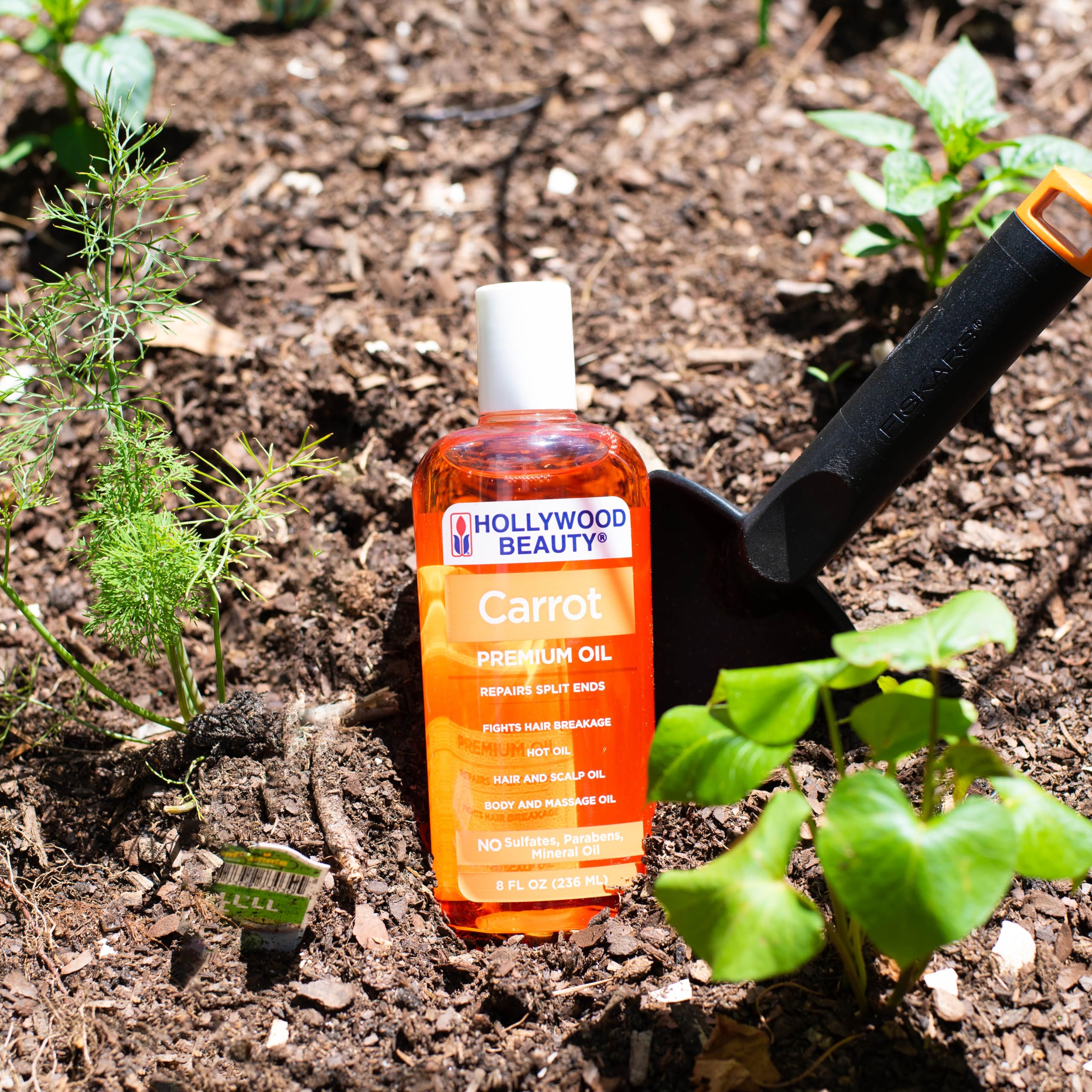 Hollywood Beauty oil applied to hair under shower cap demonstrating hot oil treatment benefit