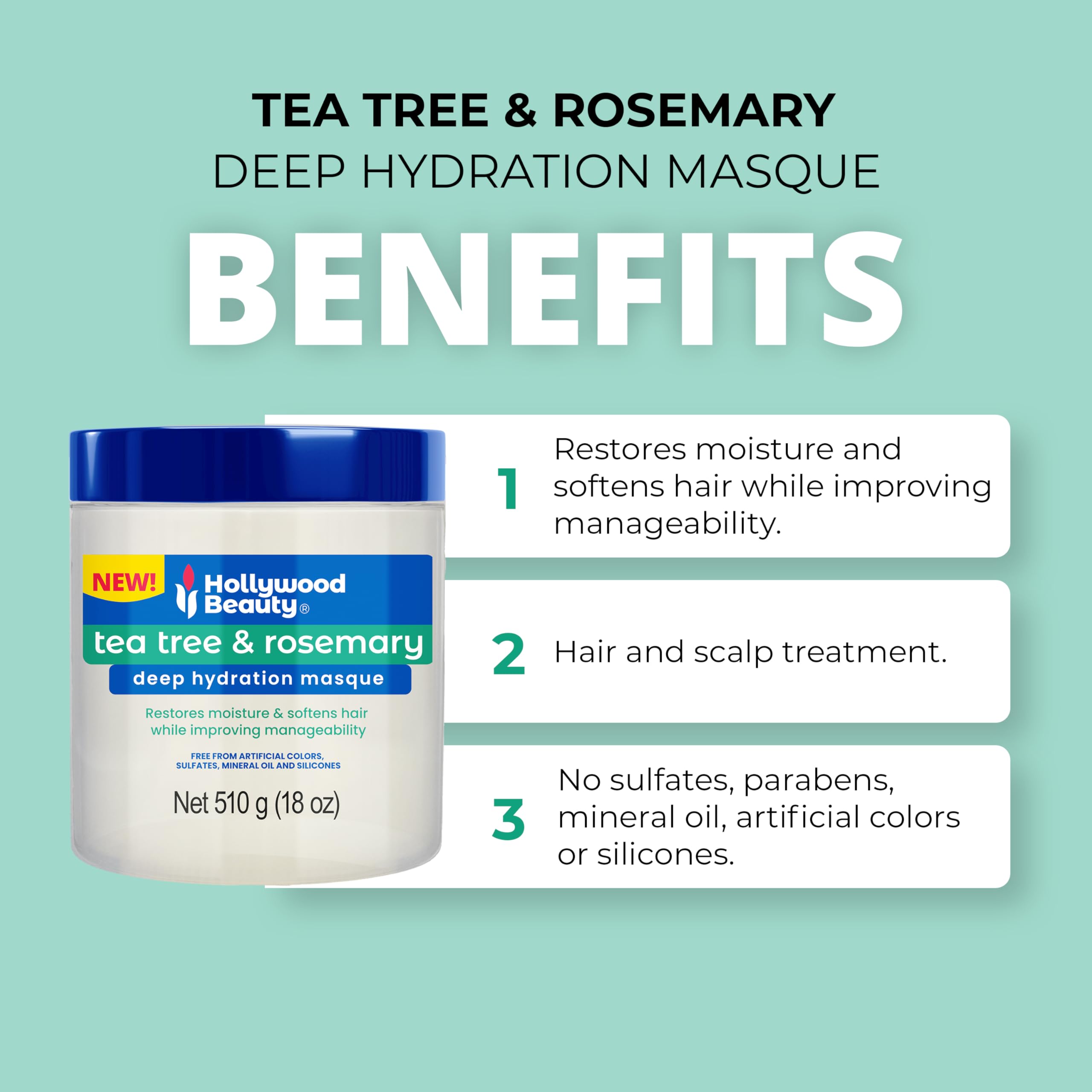 Hollywood Beauty rosemary and tea tree ingredient close-up highlighting scalp refresh