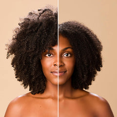 Hollywood Beauty before/after hair showing smoother, shinier finished hair
