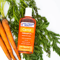 Hollywood Beauty oil being poured highlighting smooth texture and absorption benefit