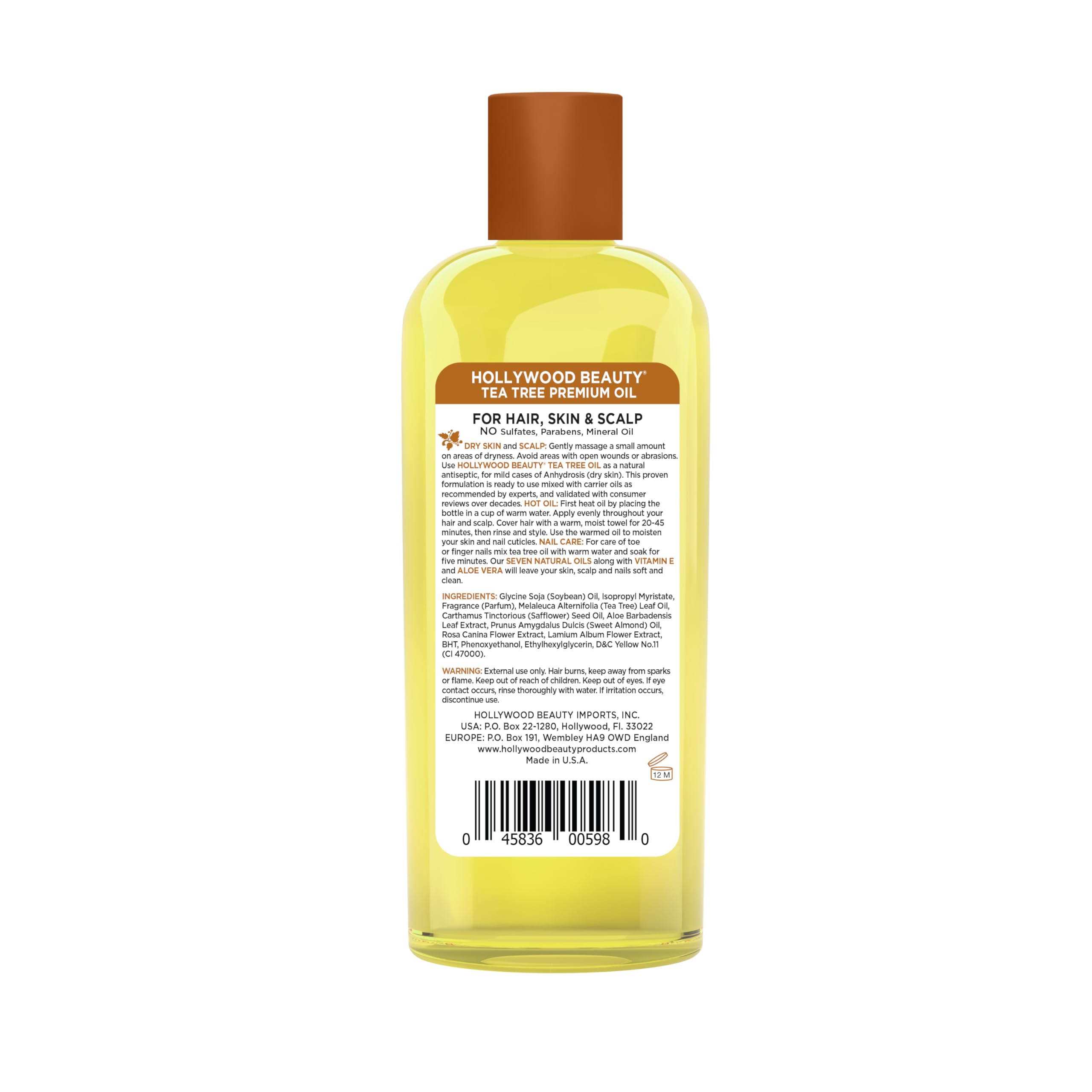Hollywood Beauty oil being poured from bottle demonstrating lightweight texture