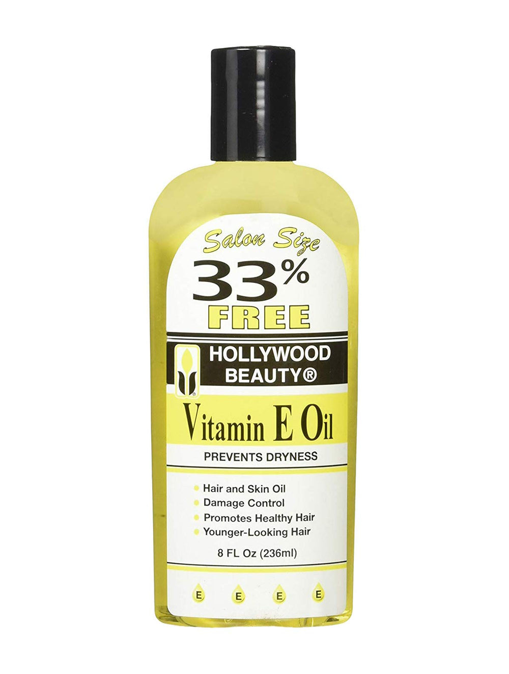 Hollywood Beauty Vitamin E oil bottle front view restores shine and hydration