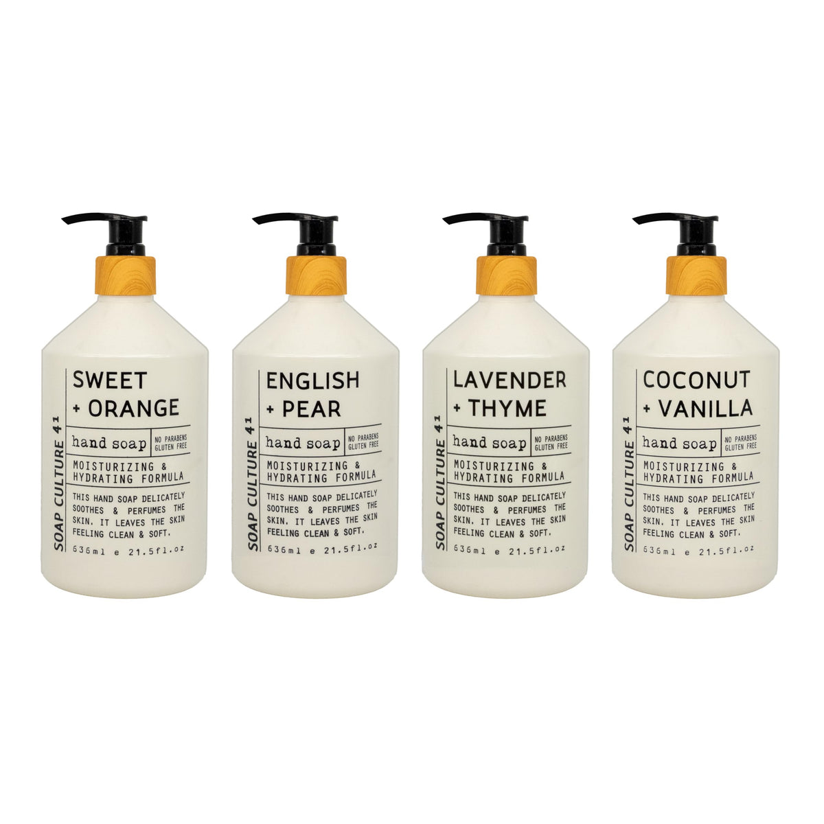 Home & Body Company front-packaging showing four scented bottles for variety