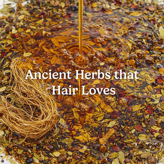Homeda glass jar filled with loose 18-herb mix showing customization options