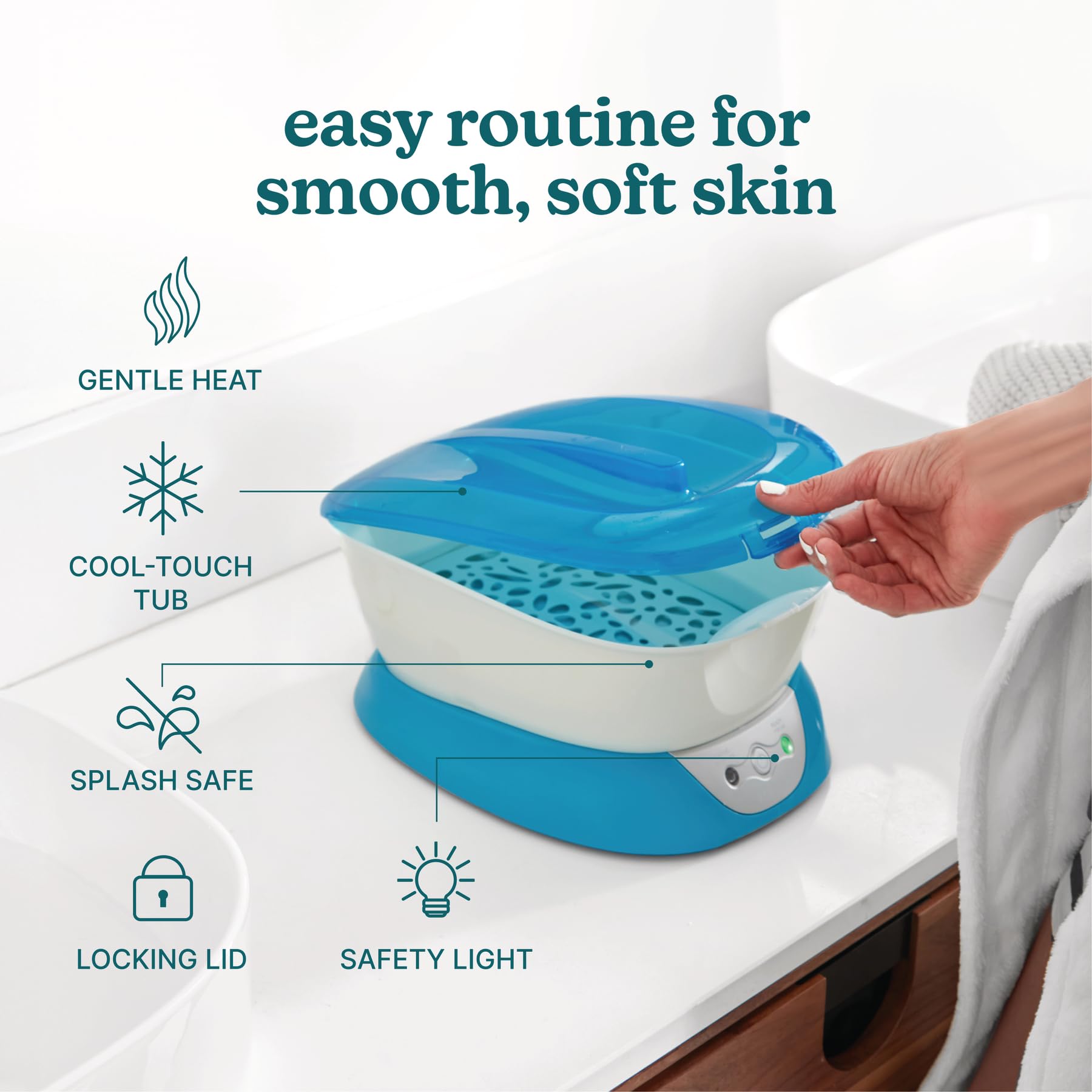 Homedics ParaSpa melted hypoallergenic wax close-up showing smooth texture for coating