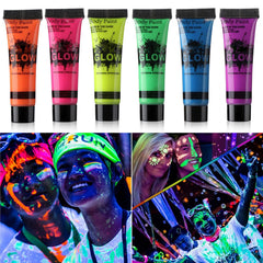HomeHere front packaging showing six neon paint tubes and color lineup benefit vivid selection