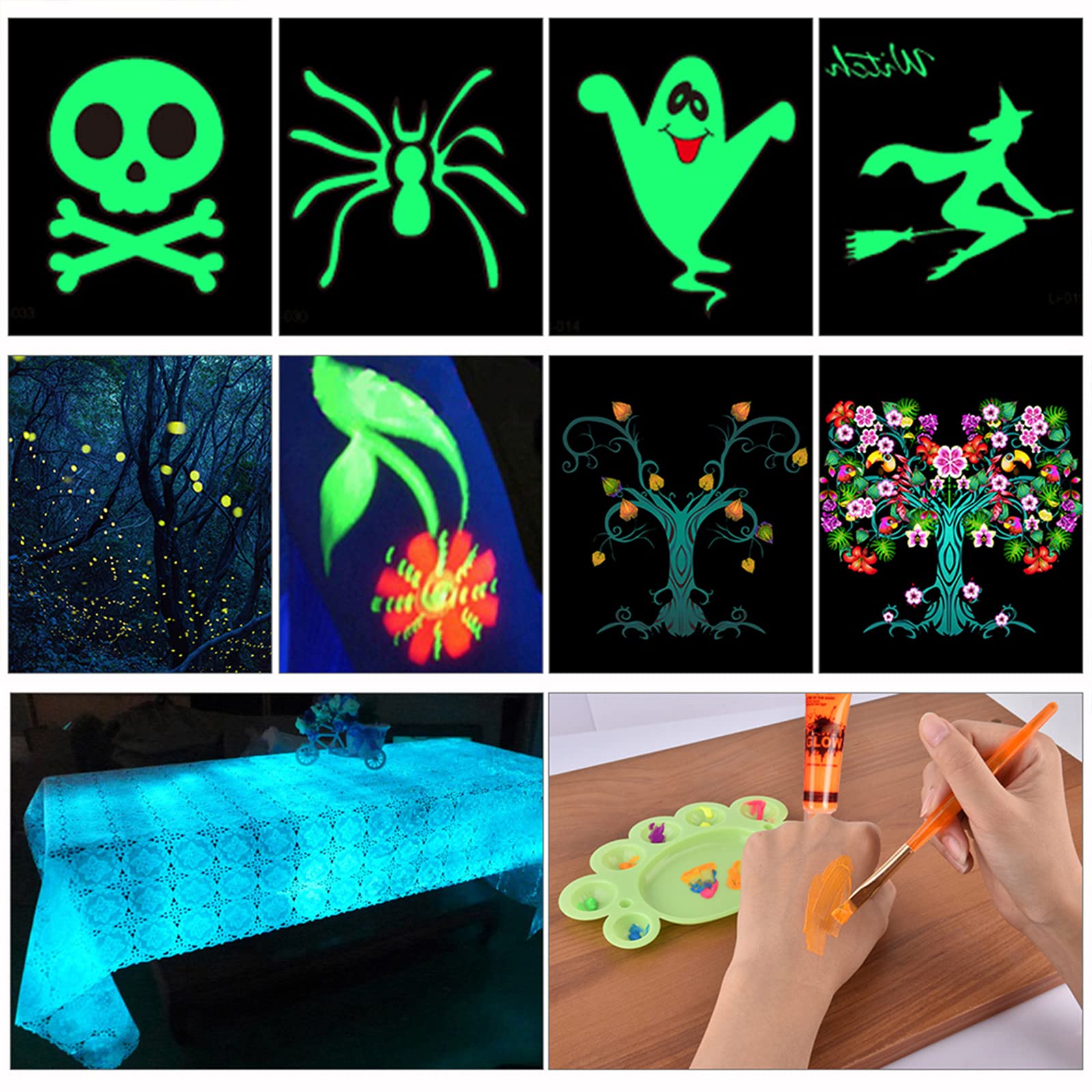 HomeHere party scene under blacklight showing glowing body paint benefit standout visuals