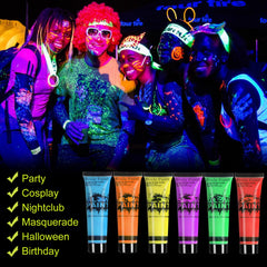 HomeHere face design under UV light demonstrating bright glow benefit eye-catching effects