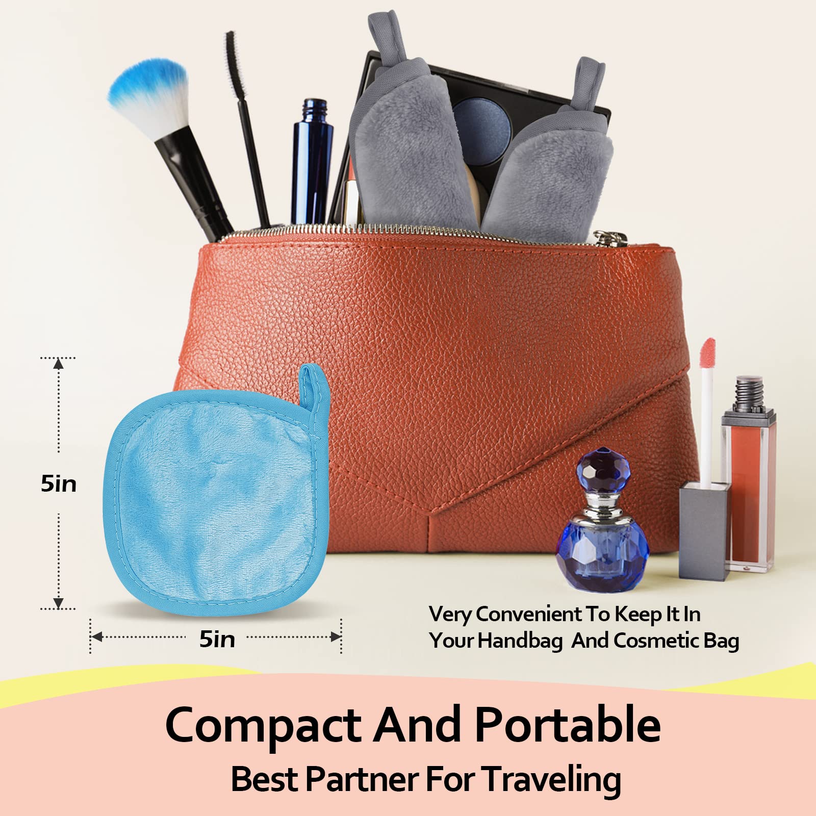HOMEXCEL pads in travel pouch ready for on-the-go makeup removal